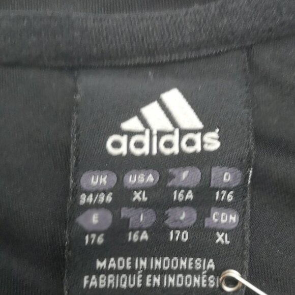 Adidas Youth's Size XL Unisex Black with White Stripes 1/4 Zip Pullover - Picture 3 of 11